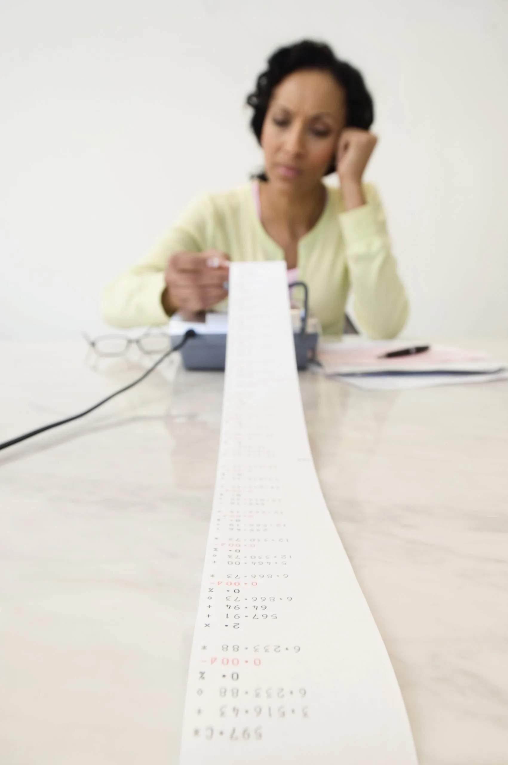 woman worried about finances